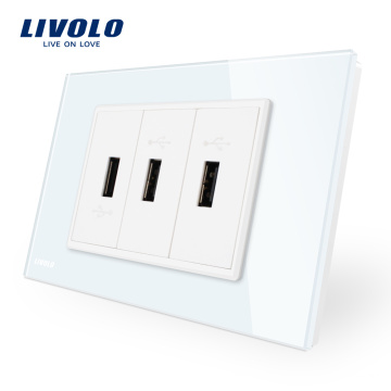 Livolo Elektrisches Batterieladegerät 3fach USB-Buchse VL-C93U-11/12